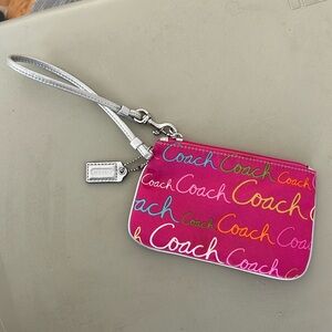 Pink Coach Purse Clutch Wristlet